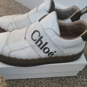Chloe Womens White Sneakers
